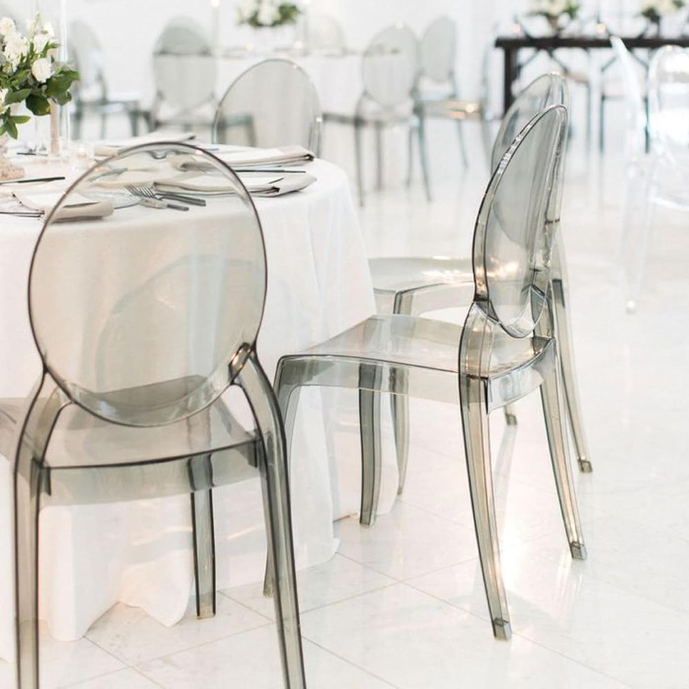 Fohfurniture Large 20" Seat Ghost Chairs Set of 4, Modern Acrylic Accent...
