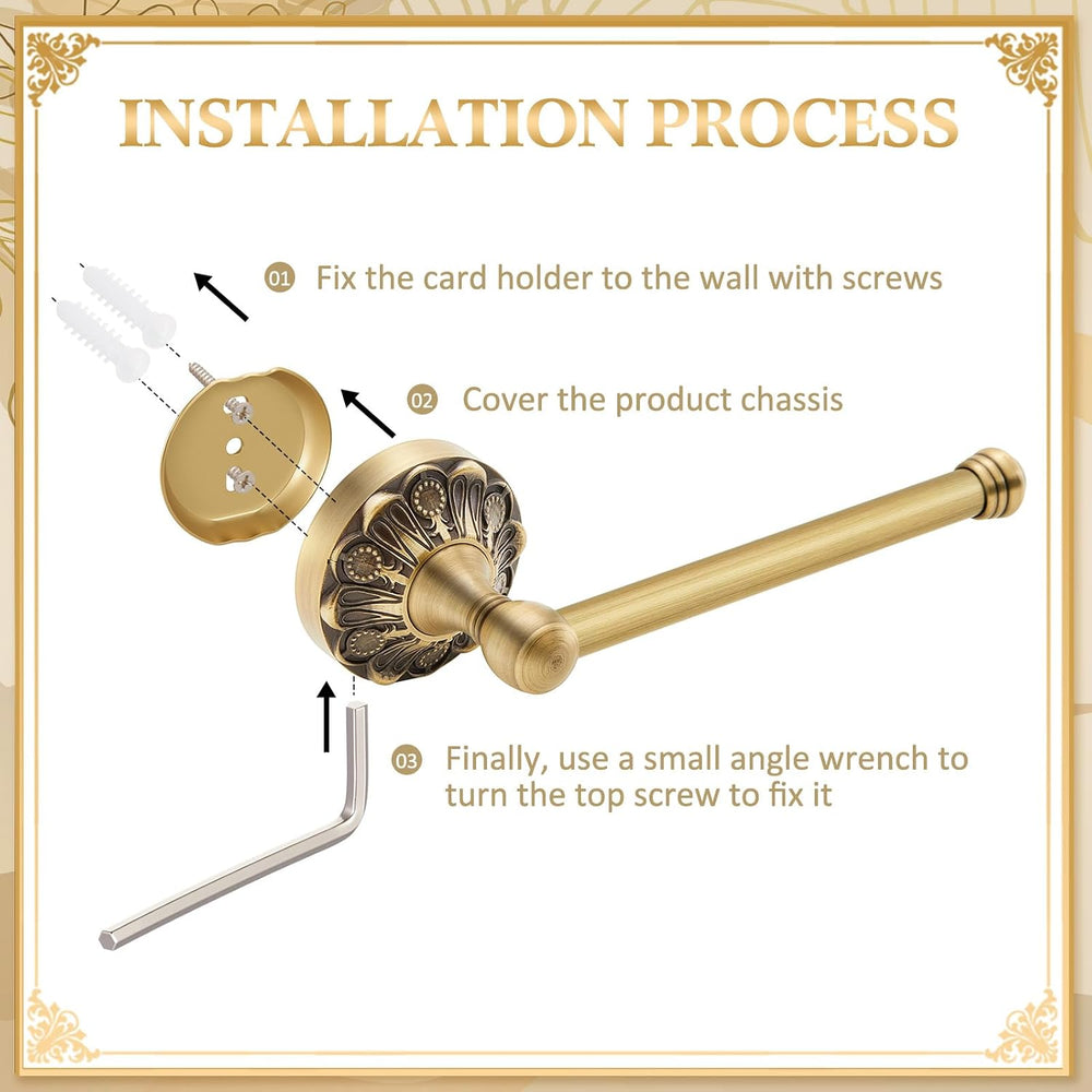 2 Pcs Toilet Paper Holder Towel Ring, Brass, Semi Circular