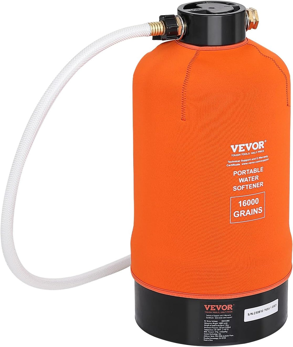 VEVOR RV Water Softener, 16,000 Grain Portable Water Softener, with 3/4"...
