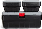 Rubbermaid ActionPacker️ 48 Gal with 8 Gal Containers Nested, Lockable Storage Bins, Industrial, Rugged Storage Container Bundle with Lids