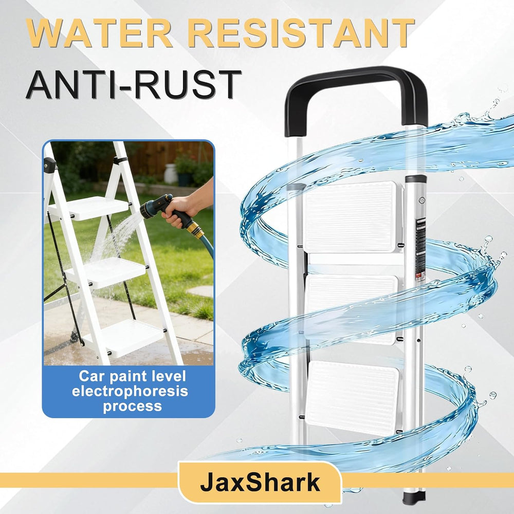 3 Step Ladder Folding Step Stool with Handrail