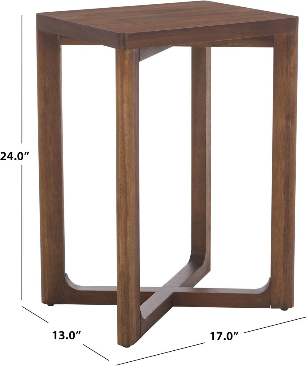 SAFAVIEH Home Collection - Akai Accent Table, Walnut Brown Side Table with Cr...