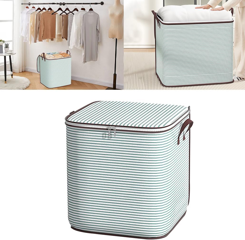 Clothes Storage Bins, 140L Foldable Blanket Storage Bags, Closet Organizers and Storage Containers with Reinforced Handle and Zippers for Bedroom, Closet, Comforters, Pillows, Toys