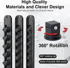 FivePears 3PCS 360° Socket Organizer Twist Lock,3/8 1/4 1/2 Socket Storage Rails, Premium Quality Socket Holders for Tool Box ，Tool Carts，Contains up to 40 Clips (Blue, Red and Black)