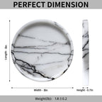 Lilac Marble Round Tray - 8 Inch Bathroom & Vanity Organizer for Jewelry, Perfume, Watches, Coasters | Makeup, Dining Table, Coffee Table Decorative Holder
