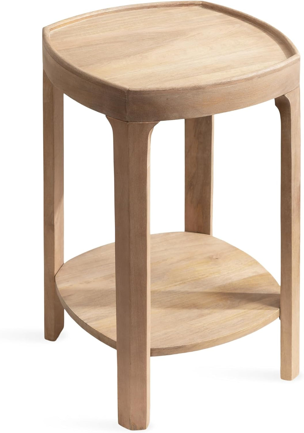 Kate and Laurel Tierney Modern Square Wood Side Table, 16 x 16 x 24, Light Na...