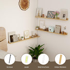 Axeman Oak Floating Shelves - Picture Ledge Shelf Set of 2-36 Inch Floating Shelves with Lip - Oak Picture Shelf for Wall with Ledge - Photo Ledge Shelves for Pictures Nursery Books