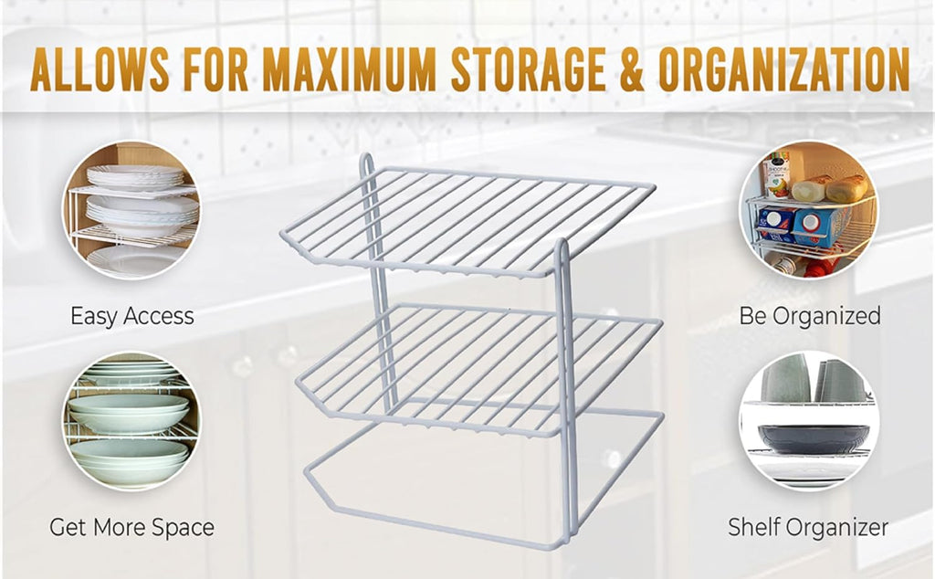 YBM Home 2215vc Ybmhomes 3 Tier Corner Helper Shelf, 9" D x 9" W x 8" H, White