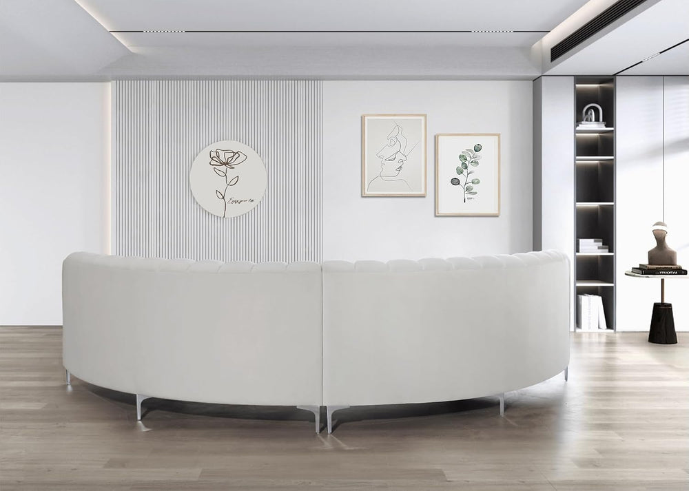 Legend Vansen Semicircle Modular Curved Velvet Sectional Sofa,141.34”Oversize...