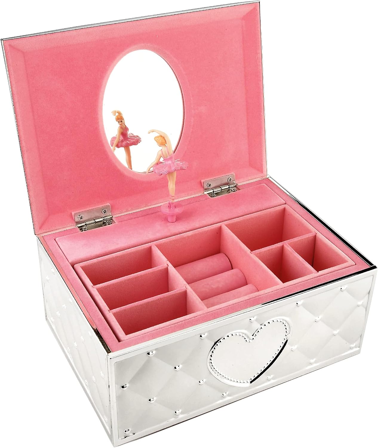 Lenox Childhood Memories Musical Ballerina Jewelry Box | Silverplate over stamped steel | wind-up musical ballerina | keepsake gift for girls