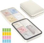 Restree Weekly Pill Organizer, Magnetic Moisture Proof Pill Case, Large Capacity Travel Pill Box with Inner Clear Lid for Vitamins, Supplements, and Daily Medications 8 Compartment (White)