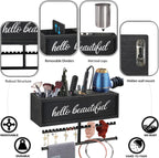 Rustic Hair Dryer Holder Wall Mounted,Hair Styling Tools & Accessories Organizer,Bathroom Supplies & hot Tools vanities Organizer Caddy,for Storage Flat Iron,Blow Dryer,Curling Iron,Towel