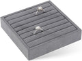 Dark Blue Jewelry Display Tray Ring Necklace Earring Bangle Organizer Multifunctional Storage Case for Jewelry Showcase (Small Ring Tray(8 bars))