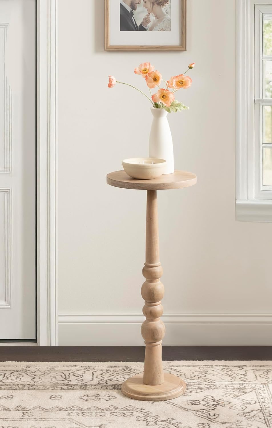 Kate and Laurel Wegner Traditional Wooden Round Drink Table, 12 x 12 x 30, Li...