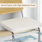 3-Piece 23.6" Round Dining Table Set for 2 with Upholstered Chairs – Space-Saving Modern Small Kitchen Cafe Bistro Set(White Velvet Chair)