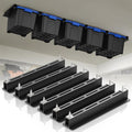 WooFog Overhead Garage Storage Rack, Garage Ceiling Storage Racks, Heavy Duty Storage Bin Ceiling Rails for 27 Gallon Totes，Tote Storage Rack System -Black (6 Sets for 5 Bins)