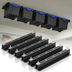 WooFog Overhead Garage Storage Rack, Garage Ceiling Storage Racks, Heavy Duty Storage Bin Ceiling Rails for 27 Gallon Totes，Tote Storage Rack System -Black (6 Sets for 5 Bins)