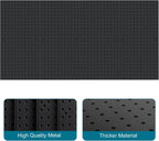 4 Pack 12-Inch X 24-Inch Metal Pegboard Wall Panels, Peg Boards for Garage Tool Storage (Black1224)
