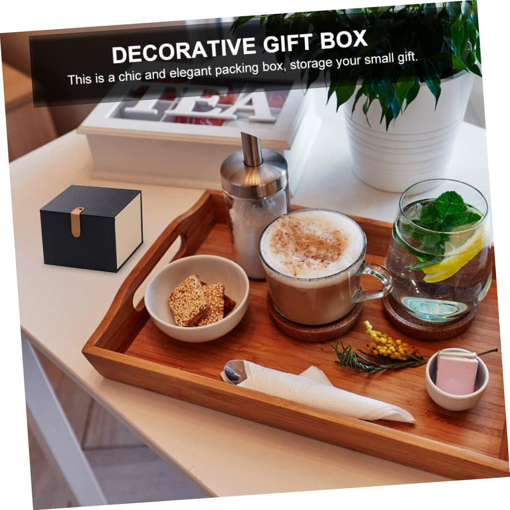OHPHCALL Decorative Storage Box with Lid Tea Cup Packing Box for Teaware Storage Small Crafts and Jewelry Office Gift 5.31 X 5.31 X 4.33 in