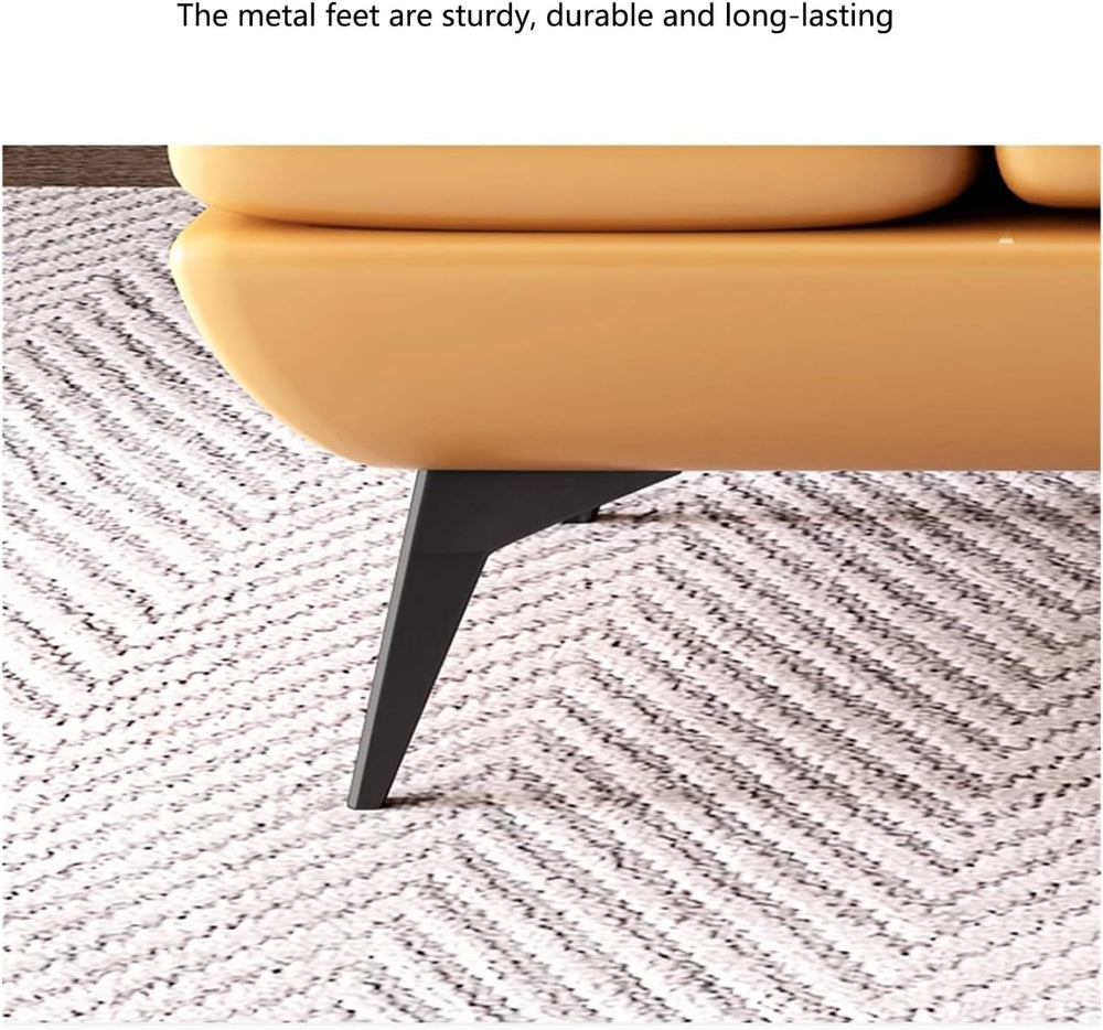 Modern Leather Bench with Soft Padded Entryway Lounges with Metal Leg Comfort...