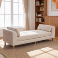 Aoiy & Wifon 83.1" W End of Bed Bench King Size, Oversized Window Bench Seat with Pillows & Rubberwood Legs for Bedroom/Living Room/Apartment, Polyester, Beige