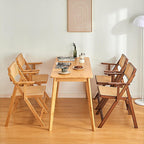 Rattan Dining Chairs, Modern Mid Century Folding Comfy Armchairs, Outdoor for Bedroom Living Room(Natural)