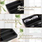 Amylove 2 Pcs Sunglass Organizer Trays Glasses Stackable Jewelry Trays Sunglass Organizer Display Box (18 Grids,Black)