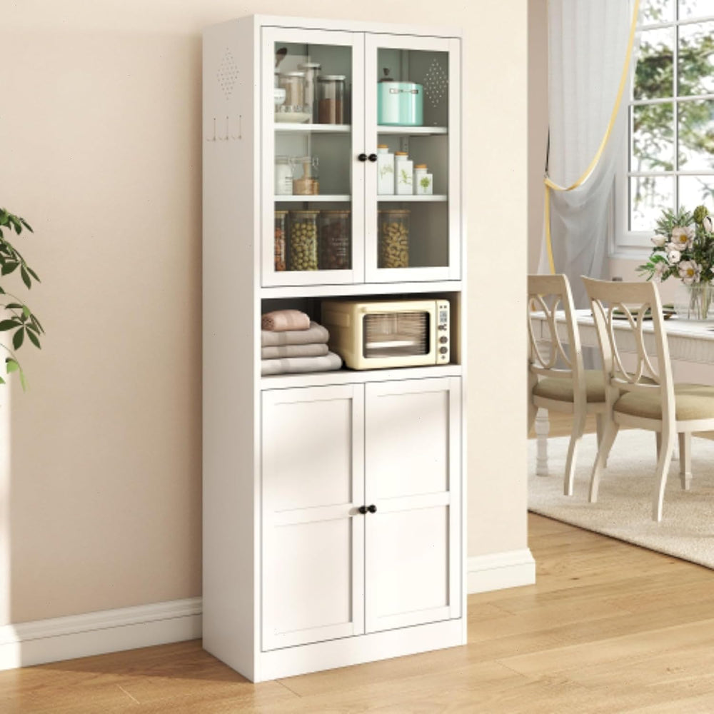 Kitchen Pantry Cabinet,72" White Pantry Storage Cabinet with Adjustable ...