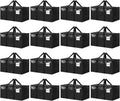 16 Pack Extra Large Heavy Duty Moving Bags, Black Storage Bins with Lids, Reinforced Handles & Heavy-Duty Zippers Moving Boxes Storage Bags Totes for Clothes Packing, Dorms, College Supplies, Black