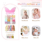 POVETIRE Headband Holder Bow Holder for Girls Hair Bows,Butterfly Hair Accessories Organizer Storage Wall Hanging Display for Nursery Toddler Girls Room