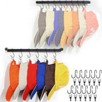 Hat Organizer Closet Organization Wall: 17 Inch Hat Holder with 12 Adjustable Stainless Steel Clips - Baseball Caps Organizer Fits All Caps - Tie Belt Hanger for Closet Storage Solution - 1 Pack