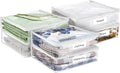 Plastic Storage Bags with Easy-Glide Zipper, Pack of 6, Durable Clear Vinyl Zippered Storage Bags for Clothes Sweaters Comforters Blankets Sheets Bedding (14.2 x 12 x 3.2 Inch)
