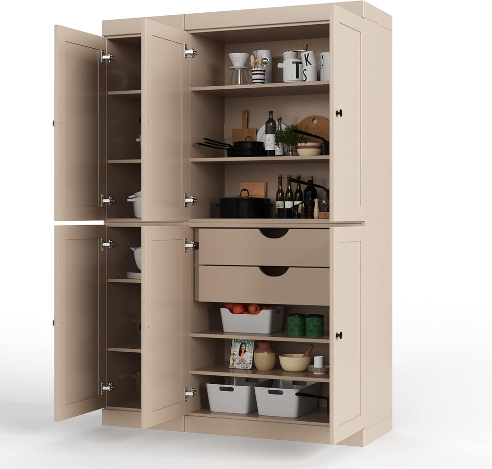 Palace Imports Solid Wood Kitchen Pantry Cabinet 71.5" Tall, 48.5" ...
