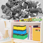 5 Packs Toy Storage Bags Compatible with Lego Bricks,Large Travel Toy Organizers for Kids Building Blocks,Toy Car,Puzzles with Mesh Pocket and Tag Pocket