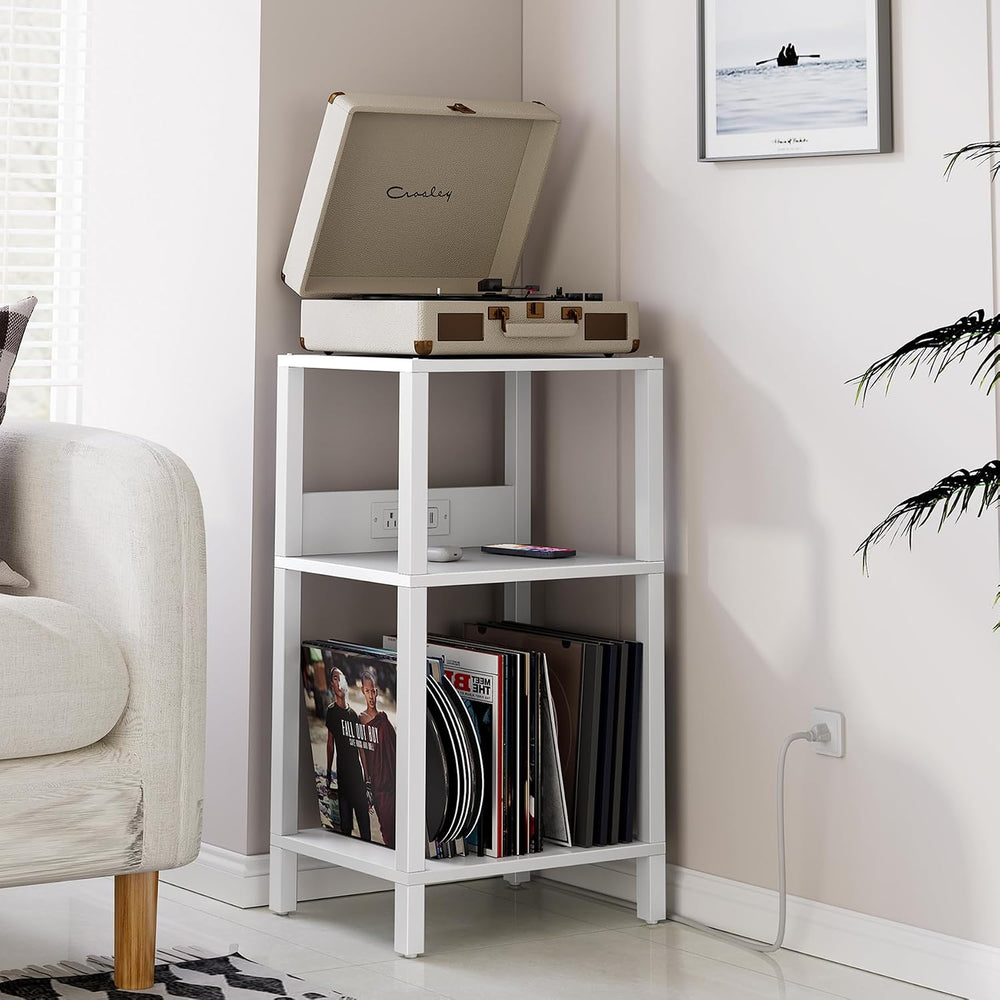 TUTOTAK Record Player Stand with Storage Up to 100 Albums | Record Storage Ta...