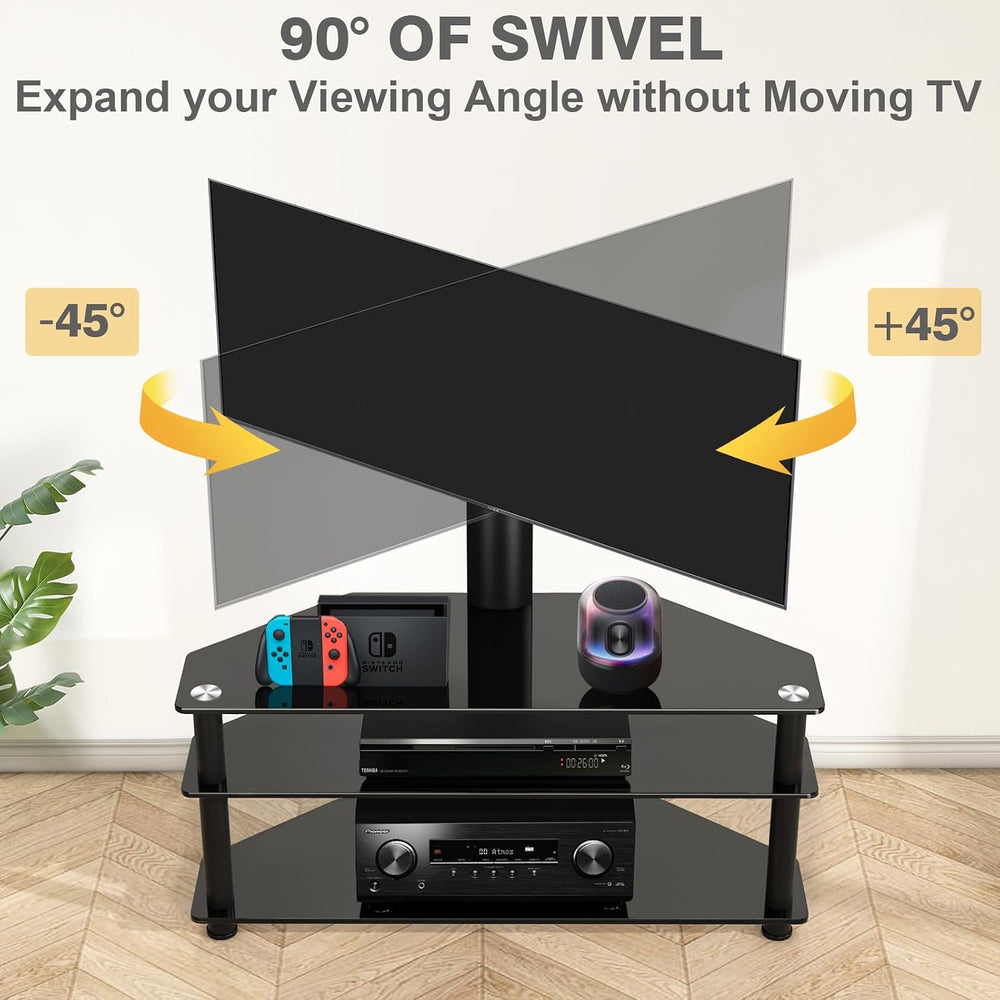 TAVR Furniture Swivel Floor TV Stand for 32-70 Inch TVs - Universal Height Ad...