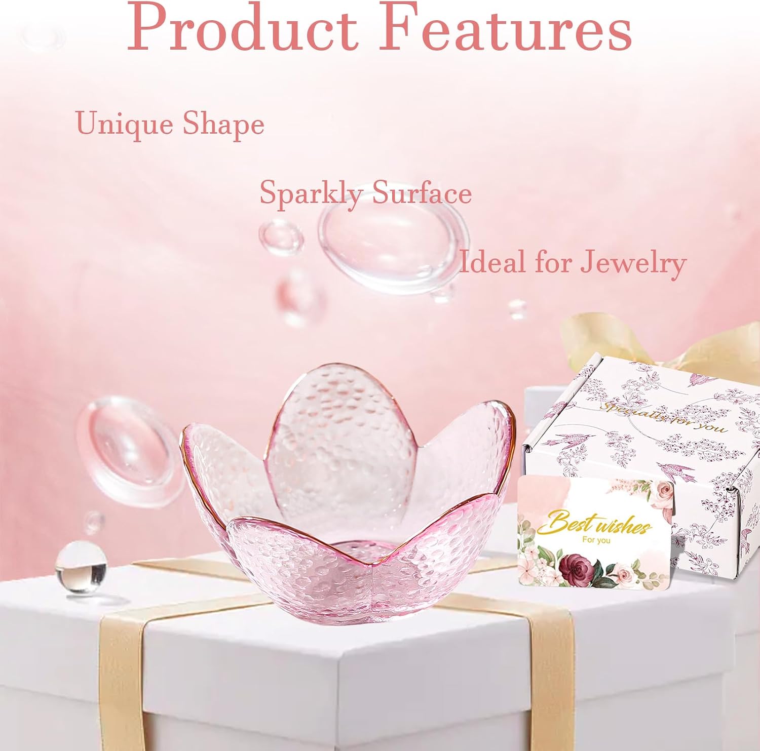 Birthday Gifts for Women Ring Dish Jewelry Tray Dish Ring Holder Room Decor Vanity Organizer Bathroom Aesthetic Trinket Dish Wedding Bridesmaid Bride Engagement Personalized Christmas Gifts for Women