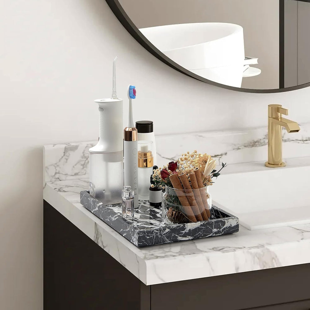 Marble Bathroom Tray,Pure Natural Vanity Tray,Marble Tray for Kitchen Counter...
