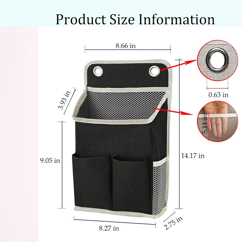 Hanging Basket for Organizing, Wall Organizer with Pockets and Over The Door Organizer，Can for Home, Closet, Office and Camper (Black2)