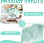 OSOPOLA Ceramic Shell Jewelry Tray Ocean Ring Holder Dish Key Tray | OSOPOLA OceanThemed Shell Tray For Rings Keys Decorative Plate For Women Christmas Birthday Gift HE02SL