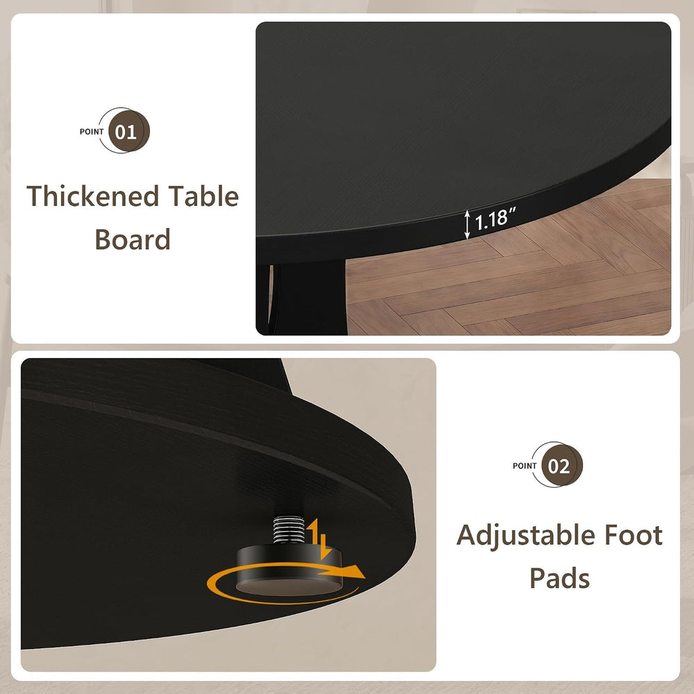Einhomn 43-59" Extendable Round Dining Table, Kitchen Table for 4-8, Far...