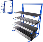 4 Tier Cantilever Rack, 1000LB Heavy Duty Lumber Storage Rack with Adjustable Anti-Slip Shelves, Easy DIY Assembly Space-Saving Pipe Rack for Small Warehouse, Garage, Shed
