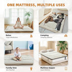 Full Japanese Floor Futon Foldable Futon Mattress for Floor Tatami Mattress Portable Rollaway Bed for Guest Playmat for Kids Tatami Sleeping Pad Japanese Mattress for Adults Beige A