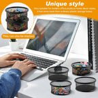 Paper Clip Holder With 50PCS Colored paper clips, 2/4PCS Stackable PaperClip Organizer for Desk,Metal Mesh PaperClip Holders with Non-Slip EVA Pad,for Office Binder Box(4pcs)
