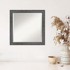 Amanti Art Grey Wall Mirror 23x23 Angled Metallic Rainbow Square Bathroom Mirror for Wall Decor Living Room, Medium Modern Contemporary Wood Frame, Hangs Horizonally and Vertically, Bathroom Decor