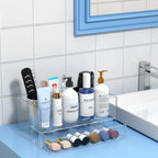 NIUBEE Hair Tool Organizer, Clear Acrylic Hair Dryer and Styling Organizer with Drawer, Bathroom Countertop Blow Dryer Holder, Vanity Caddy Storage Stand for Accessories, Makeup, Toiletries