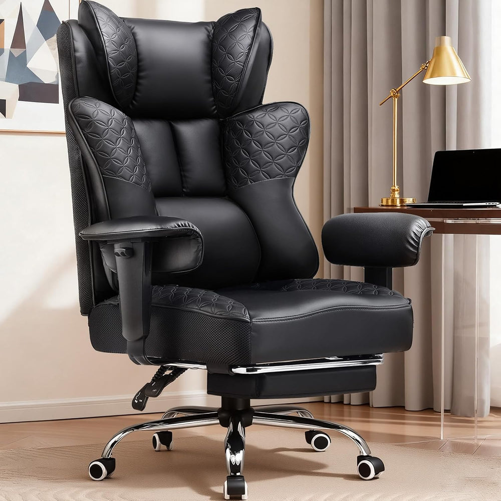 COMHOMA Big and Tall Gaming Chair with Footrest Ergonomic Office Chair