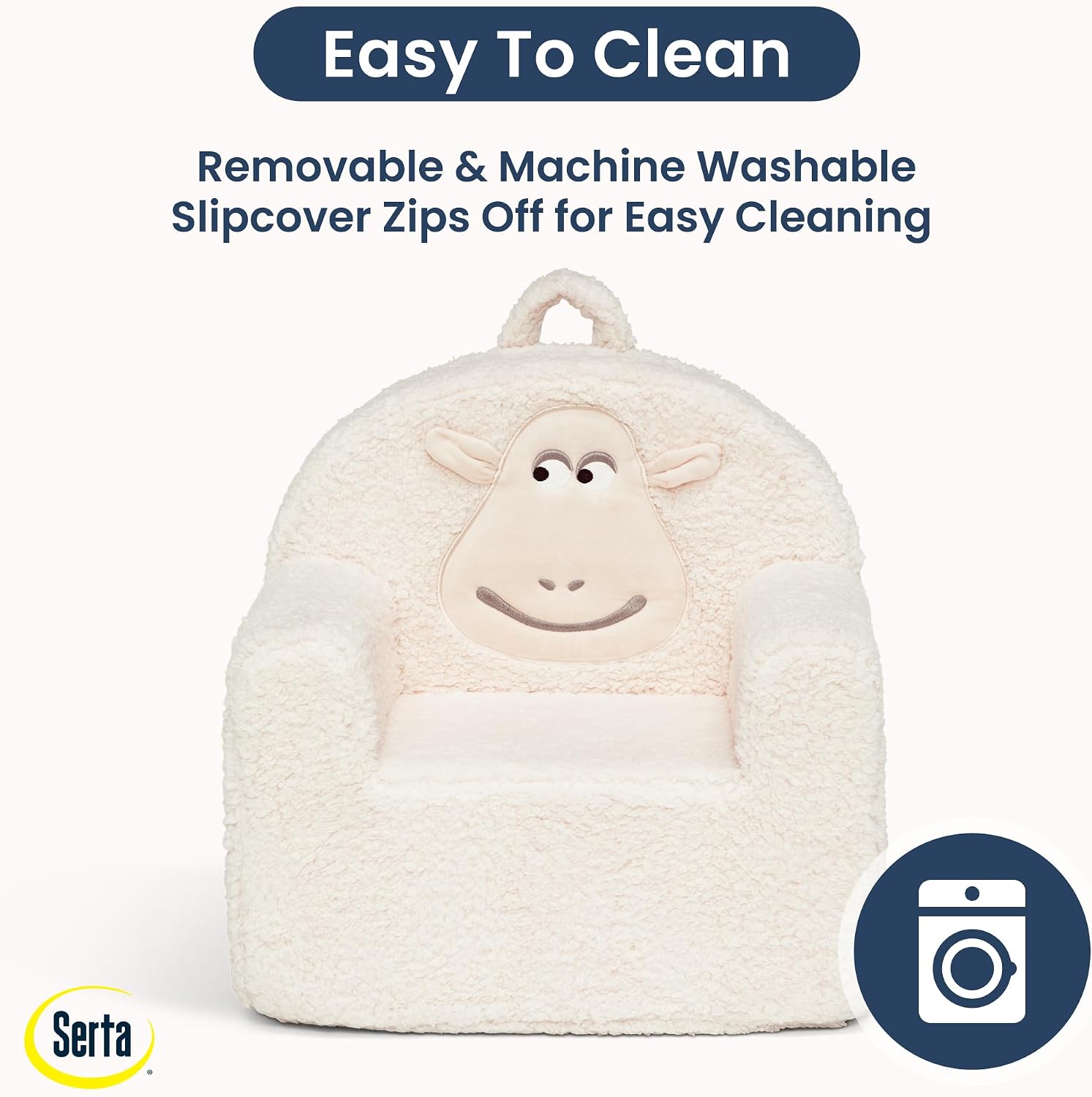 Delta Children - Serta Counting Sheep Kids Sherpa Foam Chair, Cream