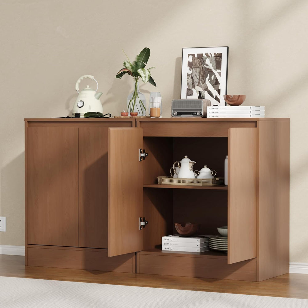 Housoul Buffet Cabinet with Storage, Coffee Bar Cabinet with 2 Doors and Adju...