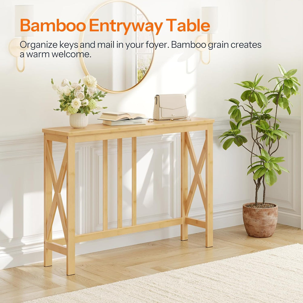HOOBRO Narrow Console Table, Sofa Table for Entrance, 39.4" Long Entrywa...